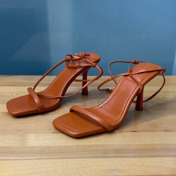 Zara Women's Strappy Square-Toe High Heel Sandals - Picture 3 of 6